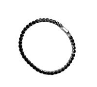 Suammiitstrieadea Excelente pulsera de tenis de circonita cúbica para mujeres y hombres, cadena de cobre con cristales de cristal, exquisita pulsera hecha a mano platino blanco 17 cm, as description