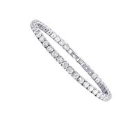 Suammiitstrieadea Excelente pulsera de tenis de circonita cúbica para mujeres y hombres, cadena de cobre con cristales de cristal, exquisita pulsera hecha a mano platino blanco 17 cm, as description
