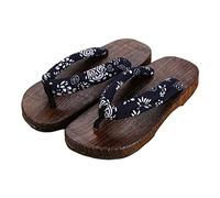 Suammiitstrieadea Geta - Sandalias japonesas tipo zuecos para hombre y mujer, color rojo, redondo, talla 36, Azul Redondo Talla 41, Medium