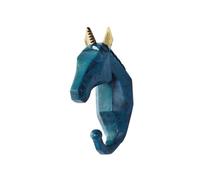 Suammiitstrieadea Perchero con forma de animal hecho de resina para una larga duración, no es fácil de llevar. Fácil de instalar, gancho para abrigos con cabeza de animal, color azul retro (caballo)
