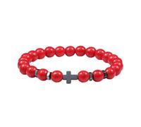 Suammiitstrieadea Pulsera de obsidiana con cuentas de piedra natural para hombre, pulsera de turquesa, resistente al desgaste, joyería de yoga, cuerda elástica, pulsera de moda n.º 11, No.6, Plástico