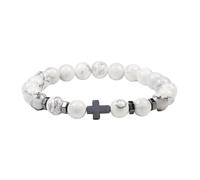 Suammiitstrieadea Pulsera de obsidiana con cuentas de piedra natural para hombre, pulsera de turquesa, resistente al desgaste, joyería de yoga, cuerda elástica, pulsera de moda n.º 11, No.10, Plástico