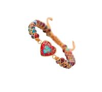 Suammiitstrieadea Pulsera para mujer con materiales ecológicos en forma de corazón, duradera, de piedra natural, con dije de corazón, minimalista, color rojo, as description, Plástico, como se muestra