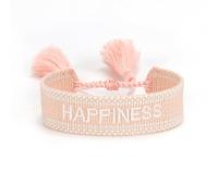 Suammiitstrieadea Pulseras de cuerda ajustables con borlas tejidas para una declaración de moda elegante, cierre manual de bordes, de poliéster, tejida a mano, pulsera de felicidad ligera