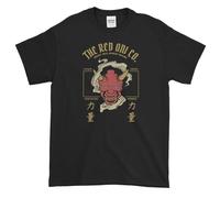 SUAN MEI ROU The Red Oni Japanese Demon Samurai Tattoo Goth Biker Mystic T-Shirt For Men Shirt Black 3XL