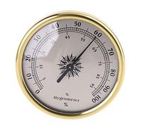 suanbeiii 1 higrómetro redondo de 7,2 cm, práctico medidor de humedad con lente arqueada, batería necesaria para dormitorio, superficie de anillo de medidor