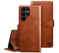 SUANPOT 【Bloqueo RFID】 Funda de teléfono con cartera para Samsung Galaxy S22 Ultra 5G (naranja)