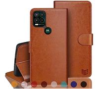 SUANPOT Bloqueo RFID: para Motorola Moto G Stylus 5G con funda tipo cartera de piel sintética con tapa para teléfono para Moto G Stylus 5G (marrón claro)