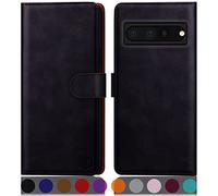 SUANPOT Funda Google Pixel 7 Pro 5G con Tapa 【Bloqueo RFID】de Cuero PU Cierre Magnético，Soporte Plegable，Ranura para Tarjeta Cover para Wallet Leather Pixel 7 Pro Phone Case Negro