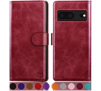 SUANPOT Funda para Google Pixel 7 5G con Tapa 【Bloqueo RFID】de Cuero PU Cierre Magnético，Soporte Plegable，Ranura para Tarjeta Cover Wallet Leather para Pixel 7 Phone Case Rojo