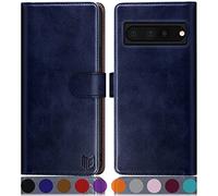 SUANPOT Funda para Google Pixel 7 Pro 5G con Tapa 【Bloqueo RFID】de Cuero PU Cierre Magnético，Soporte Plegable，Ranura para Tarjeta Cover Wallet Leather para Pixel 7 Pro Phone Case Azul