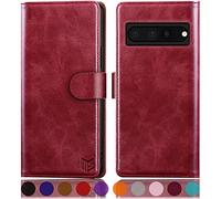 SUANPOT Funda para Google Pixel 7 Pro 5G con Tapa 【Bloqueo RFID】de Cuero PU Cierre Magnético，Soporte Plegable，Ranura para Tarjeta Cover Wallet Leather para Pixel 7 Pro Phone Case Rojo