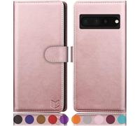 SUANPOT Funda para Google Pixel 7 Pro con Tapa【Bloqueo RFID】de Cuero PU Cierre Magnético，Soporte Plegable，Ranura para Tarjeta Cover Wallet Leather para Pixel 7 Pro Phone Case Rosa