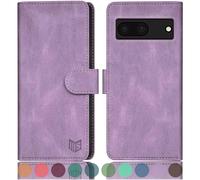 SUANPOT Funda para Google Pixel 7A con Tapa 【Bloqueo RFID】de Cuero PU Cierre Magnético，Soporte Plegable，Ranura para Tarjeta Cover Wallet Leather para Pixel7A Phone Case Lila Violeta