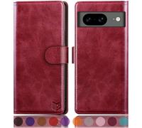 SUANPOT Funda para Google Pixel 8 5G con Tapa 【Bloqueo RFID】de Cuero PU Cierre Magnético，Soporte Plegable，Ranura para Tarjeta Cover Wallet Leather para Pixel 8 Phone Case Rojo