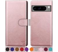 SUANPOT Funda para Google Pixel 8 Pro 5G con Tapa 【Bloqueo RFID】de Cuero PU Cierre Magnético，Soporte Plegable，Ranura para Tarjeta Cover Wallet Leather para Pixel 8 Pro Phone Case Oro Rosa