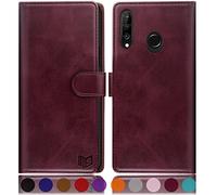 SUANPOT Funda para Huawei P30 Lite con Tapa 【Bloqueo RFID】de Cuero PU Cierre Magnético,Soporte Plegable,Ranura para Tarjeta Cover Wallet Leather para Huawei P30 Lite Phone Case Vino Tinto
