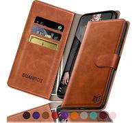 SUANPOT Funda para Huawei P30 Lite con Tapa 【Bloqueo RFID】de Cuero PU Cierre Magnético，Soporte Plegable，Ranura para Tarjeta Cover Wallet Leather para Huawei P30 Lite Phone Case Marrón Claro