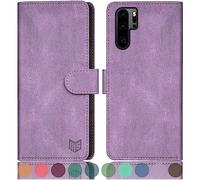 SUANPOT Funda para Huawei P30 Pro con Tapa 【Bloqueo RFID】de Cuero PU Cierre Magnético,Soporte Plegable,Ranura para Tarjeta Cover Wallet Leather para Huawei P30 Pro Phone Case Lila Violeta