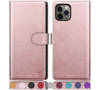 SUANPOT Funda para iPhone 11 Pro MAX 6,5" con Tapa 【Bloqueo RFID】de Cuero PU Cierre Magnético,Soporte Plegable,Ranura para Tarjeta Cover Wallet Leather para Apple 11 Pro MAX Phone Case Oro Rosa
