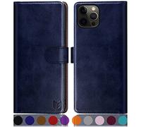 SUANPOT Funda para iPhone 12 Pro MAX 6,7" con Tapa 【Bloqueo RFID】de Cuero PU Cierre Magnético,Soporte Plegable,Ranura para Tarjeta Cover Wallet Leather para Apple 12 Pro MAX Phone Case Azul