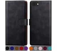 SUANPOT Funda para iPhone SE 2022/7/8/SE 2020 4,7" con Tapa 【Bloqueo RFID】de Cuero PU Cierre Magnético,Soporte Plegable,Ranura para Tarjeta Cover Wallet Leather para Apple 2022 Phone Case Negro