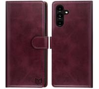 SUANPOT Funda para Samsung Galaxy A15 5G con Tapa【Bloqueo RFID】de Cuero PU Cierre Magnético，Soporte Plegable，Ranura para Tarjeta Cover Wallet Leather para Samsung Galaxy A15 5G Phone Case Vino Tinto