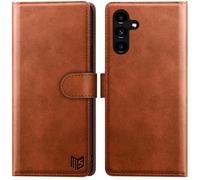 SUANPOT Funda para Samsung Galaxy A15 5G con Tapa【Bloqueo RFID】de Cuero PU Cierre Magnético，Soporte Plegable，Ranura para Tarjeta Cover Wallet Leather para Samsung Galaxy A15 5G Phone Case Marrón Claro