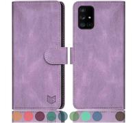 SUANPOT Funda para Samsung Galaxy A51 4G con Tapa 【Bloqueo RFID】de Cuero PU Cierre Magnético，Soporte Plegable，Ranura para Tarjeta Cover para Samsung Galaxy A51 4G Case Lila Violeta