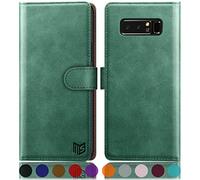 SUANPOT Funda para Samsung Galaxy Note 8 Wallet (Sea Green, para Samsung Note 8 6.3")