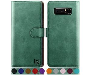 SUANPOT Funda para Samsung Galaxy Note 8 Wallet (Sea Green, para Samsung Note 8 6.3")