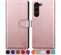 SUANPOT Funda para Samsung Galaxy S23 5G con Tapa 【Bloqueo RFID】de Cuero PU Cierre Magnético，Soporte Plegable，Ranura para Tarjeta Cover para Samsung Galaxy S23 Case Oro Rosa