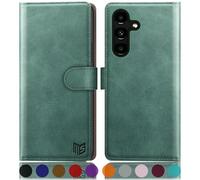SUANPOT Funda para Samsung Galaxy S23 FE con Tapa 【Bloqueo RFID】de Cuero PU Cierre Magnético，Soporte Plegable，Ranura para Tarjeta Cover Wallet Leather para Samsung S23 FE Phone Case Verde Claro