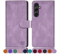 SUANPOT Funda para Samsung Galaxy S23 FE con Tapa 【Bloqueo RFID】de Cuero PU Cierre Magnético，Soporte Plegable，Ranura para Tarjeta Cover Wallet Leather para Samsung S23 FE Phone Case Lila Violeta