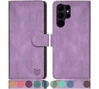 SUANPOT Funda para Samsung Galaxy S23 Ultra 5G con Tapa 【Bloqueo RFID】de Cuero PU Cierre Magnético,Soporte Plegable,Ranura para Tarjeta Cover para Samsung Galaxy S23Ultra Case Lila Violeta