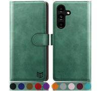 SUANPOT Funda para Samsung Galaxy S24 Plus/S24+ con Tapa【Bloqueo RFID】de Cuero PU Cierre Magnético，Soporte Plegable，Ranura para Tarjeta Cover Wallet Leather para Samsung Galaxy S24+ Case Verde Claro