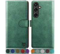 SUANPOT Funda para Samsung Galaxy S25 con Tapa【Bloqueo RFID】de Cuero PU Cierre Magnético，Ranura para Tarjeta ，Soporte Plegable Cover para Samsung S25 Phone Case Verde Claro