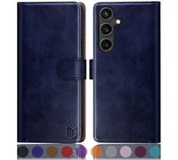 SUANPOT Funda para Samsung Galaxy S25 Plus con Tapa【Bloqueo RFID】de Cuero PU Cierre Magnético，Ranura para Tarjeta ，Soporte Plegable Cover para Samsung S25 Plus Phone Case Azul