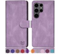 SUANPOT Funda para Samsung Galaxy S25 Ultra con Tapa【Bloqueo RFID】de Cuero PU Cierre Magnético，Soporte Plegable，Ranura para Cover para Samsung S25 Ultra Phone Case Lila Violeta