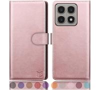 SUANPOT Funda para Xiaomi Mi 14T con Tapa【Bloqueo RFID】de Cuero PU Cierre Magnético，Soporte Plegable，Ranura para Tarjeta Cover para Mi 14T Phone Case Oro Rosa