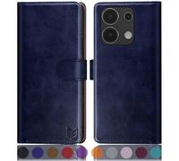 SUANPOT Funda para Xiaomi Redmi Note 13 4G con Tapa【Bloqueo RFID】de Cuero PU Cierre Magnético，Soporte Plegable，Ranura para Tarjeta Cover para Redmi Note 13 Phone Case Azul