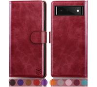 SUANPOT - Funda tipo cartera para Google Pixel 6A (excepto Pixel 6/6Pro), con bloqueo RFID, tarjetero, funda tipo libro de piel sint tica, a prue