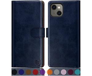 SUANPOT Funda tipo cartera para iPhone 13 (no 13Pro) de 6.1 pulgadas 5G con bloqueo RFID, tarjetero de crédito, funda de piel sintética con tapa para teléfono celular, a prueba de golpes, para mujeres