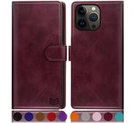 SUANPOT - Funda tipo cartera para iPhone 14 Pro Max de 6,7 pulgadas con bloqueo RFID, tarjetero, funda protectora de piel sint tica tipo libro pa