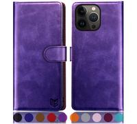 SUANPOT - Funda tipo cartera para iPhone 14 Pro Max de 6,7 pulgadas con bloqueo RFID, tarjetero, funda protectora de piel sint tica tipo libro, p