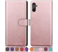 SUANPOT para Samsung Galaxy A13 5G RFID bloqueo cartera caso (oro rosa)