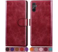 SUANPOT para Samsung Galaxy A13 5G RFID bloqueo cartera caso (rojo)