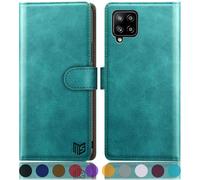 SUANPOT para Samsung Galaxy A42 5G con bloqueo RFID, funda de cuero tipo billetera, tarjetero, funda tipo libro con tapa, funda a prueba de golpe