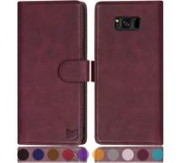 SUANPOT para Samsung Galaxy S8 5.8 """" (No S8+ 6.2 """") con bloqueo RFID Funda de cuero tipo cartera con tarjetero Flip Folio Book Funda para telf