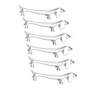 SuanQ 6 Piezas Soporte de Palillos de Perro PequeñO Soporte de Palillos Dachshund AleacióN de Zinc Tenedor Soporte de Cuchara Vajilla Soporte